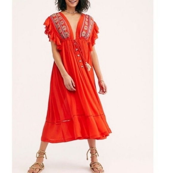 Free People Dresses & Skirts - Free People Bali Will Wait For You Midi Dress  L